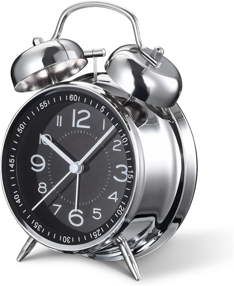 Cadmos Retro Loud Alarm Clock for Heavy Sleepers - 4 Inch Silent Non-Ticking Quartz with Backlight - Image 1