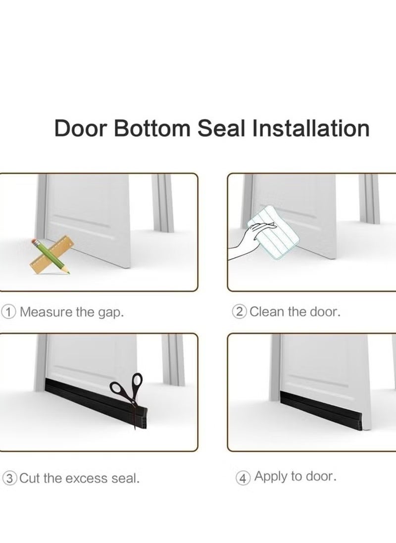 Generic Self-Adhesive Extra Wide Door Bottom Seal – 1M Black Rubber Weather Stripping for Interior/Exterior Doors, Blocks Drafts, Noise, Dust & Insects with Strong Adhesion  - Image 5