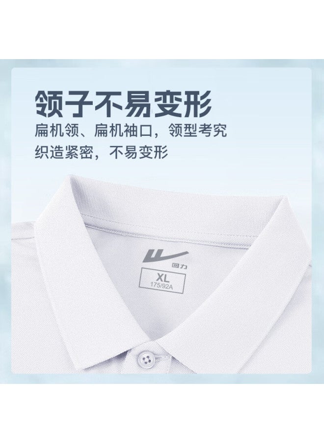 Pull Back Warrior Short Sleeve T-shirt Men's Summer Polo Shirt Breathable Quick-drying Ice Silk Turn-down Collar Casual Men's Top Black 2XL - Image 2