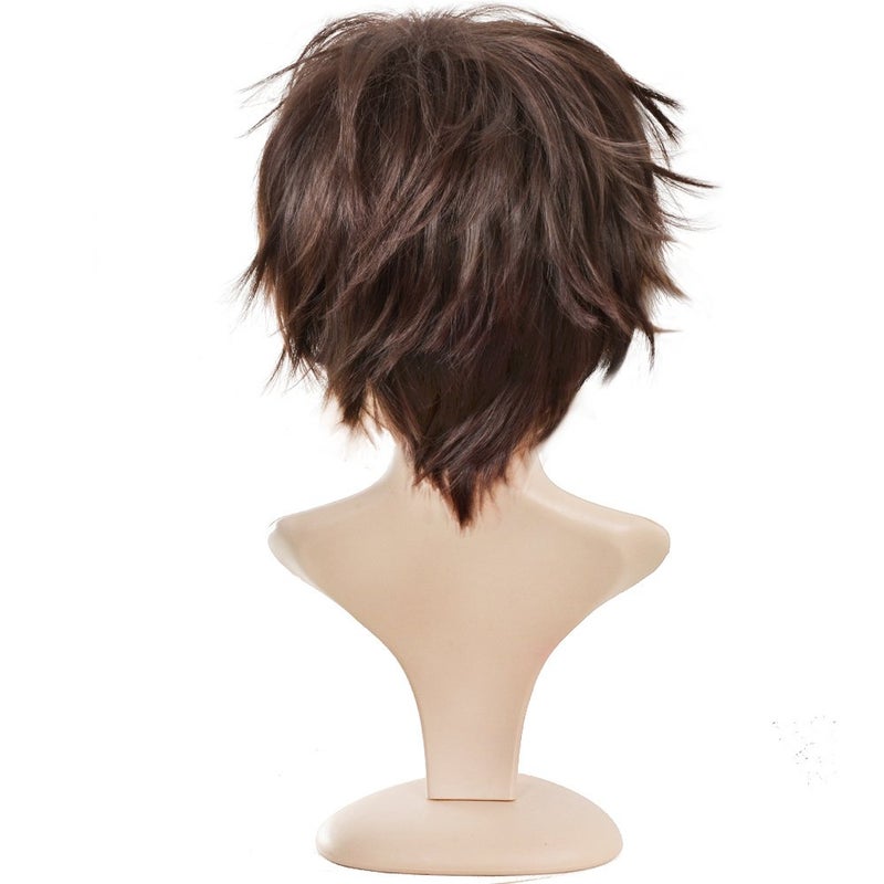ECVTOP Wigs for Mens' Death Note Male Short Hair Wig Costume Cosplay Wigs (Light Brown) - Image 4