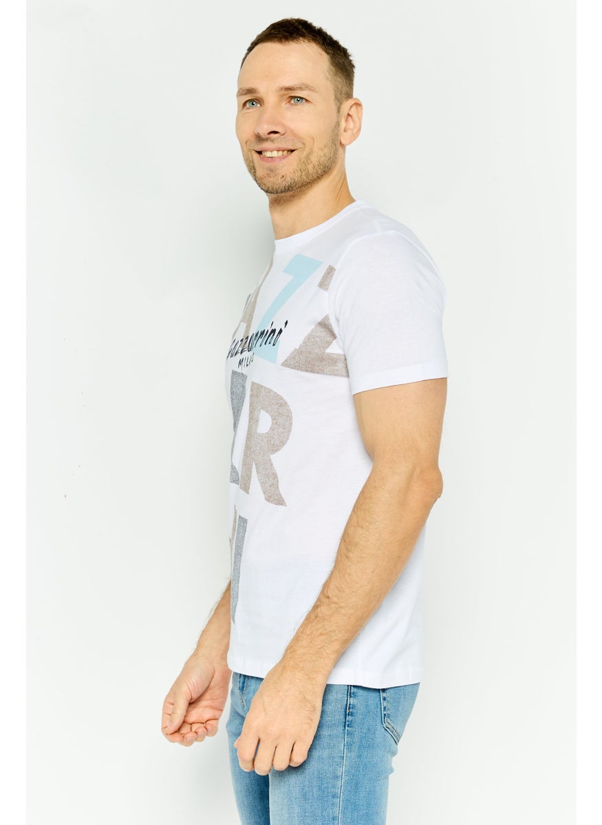Gazzarrini Men Crew Neck Short Sleeve Graphic T Shirt, White Combo  - Image 2