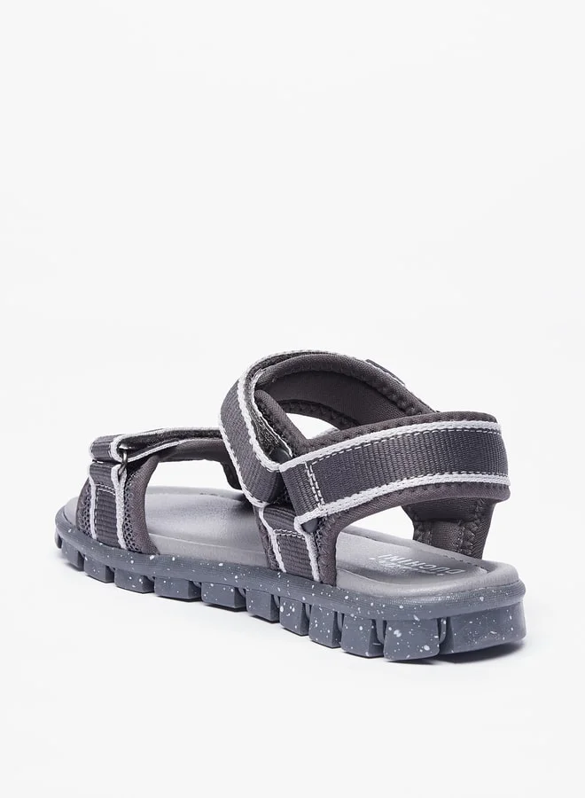Mister Duchini Boys Textured Floaters with Hook and Loop Closure