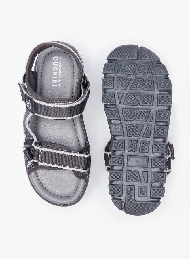 Mister Duchini Boys Textured Floaters with Hook and Loop Closure
