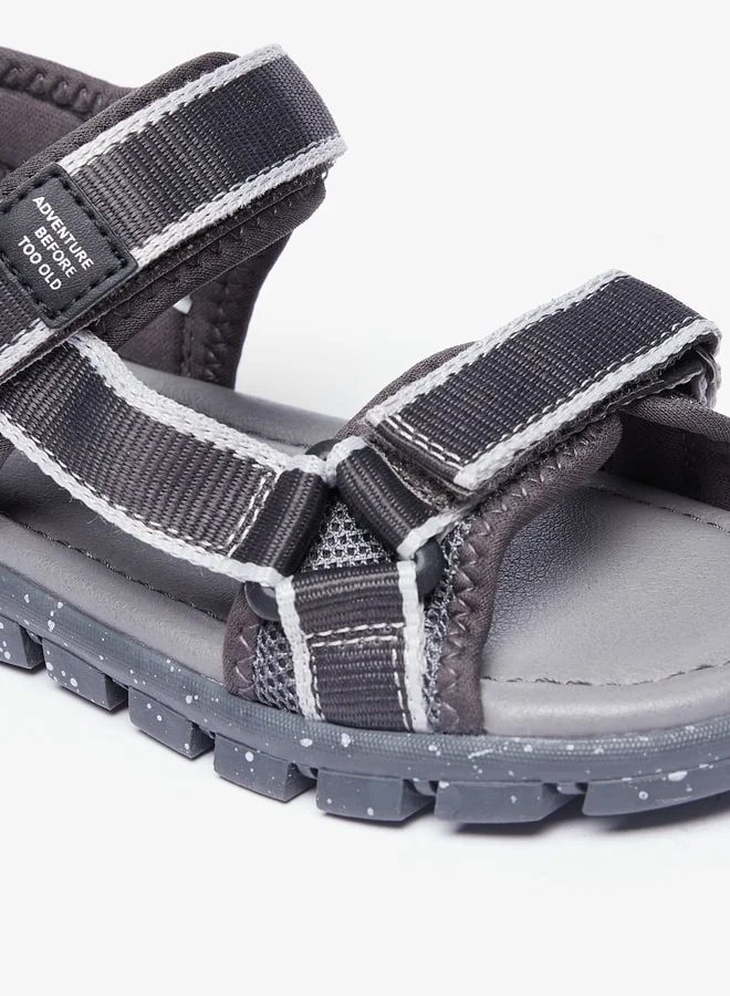 Mister Duchini Boys Textured Floaters with Hook and Loop Closure