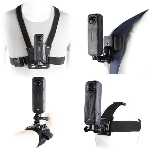PELLKING Accessories Kit for Insta360 One X5/X4/X3/X2/X, One R, X and GoPro Hero 9,New Quick Release Head Strap Mount + Chest Mount Harness + Backpack Clip Holder + 360°Rotating Wrist Strap - Image 1