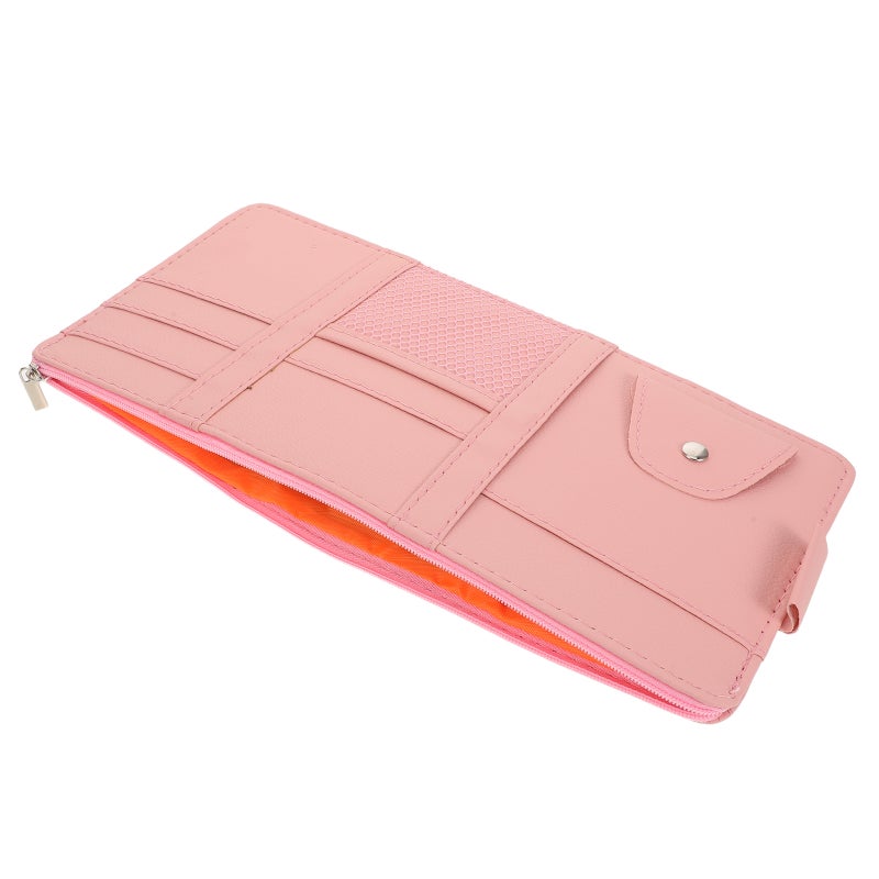 Visor Organizer Multi-Pocket Visor Storage Pouch Card Sleeves with Zipper Sunglasses Holder Auto Interior Accessories for Vehicle Truck SUV - Image 4