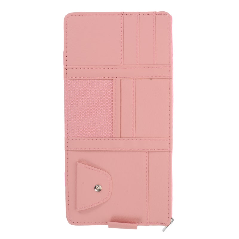 Visor Organizer Multi-Pocket Visor Storage Pouch Card Sleeves with Zipper Sunglasses Holder Auto Interior Accessories for Vehicle Truck SUV - Image 1