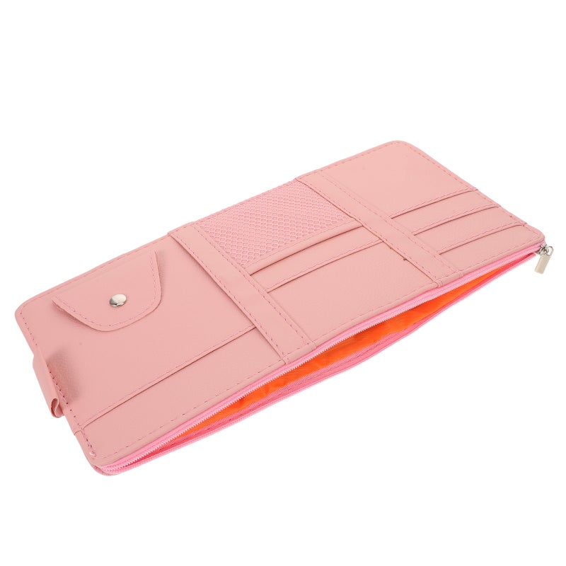 Visor Organizer Multi-Pocket Visor Storage Pouch Card Sleeves with Zipper Sunglasses Holder Auto Interior Accessories for Vehicle Truck SUV - Image 3