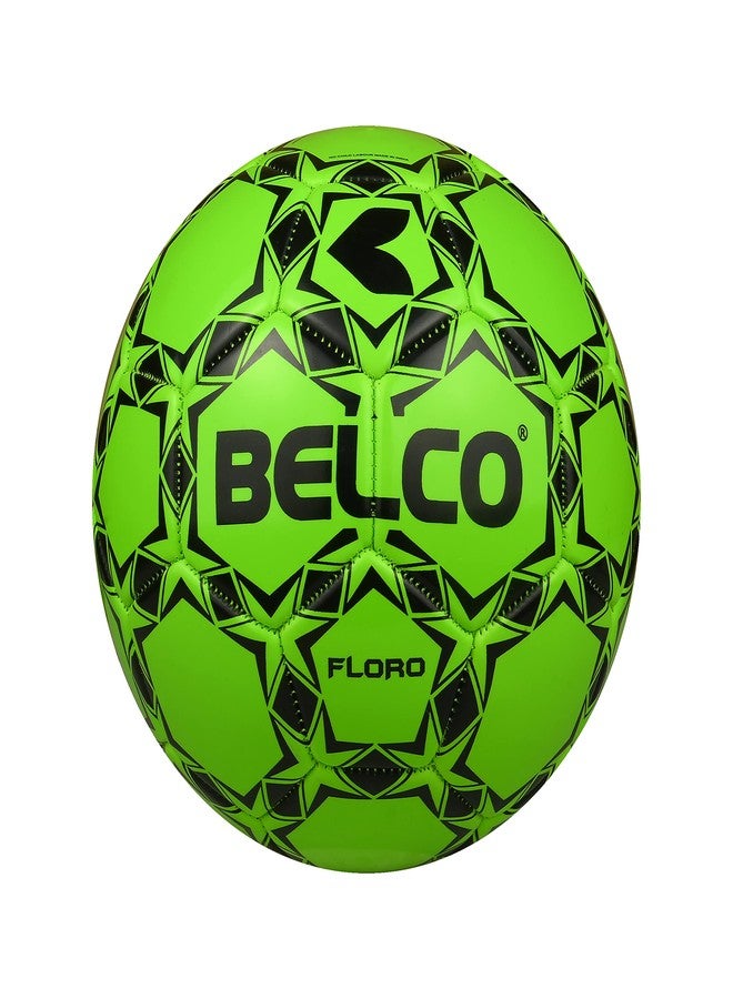 BELCO Florocent Green PVC Football Size 5, Soccer Ball for Match & Training - Image 1