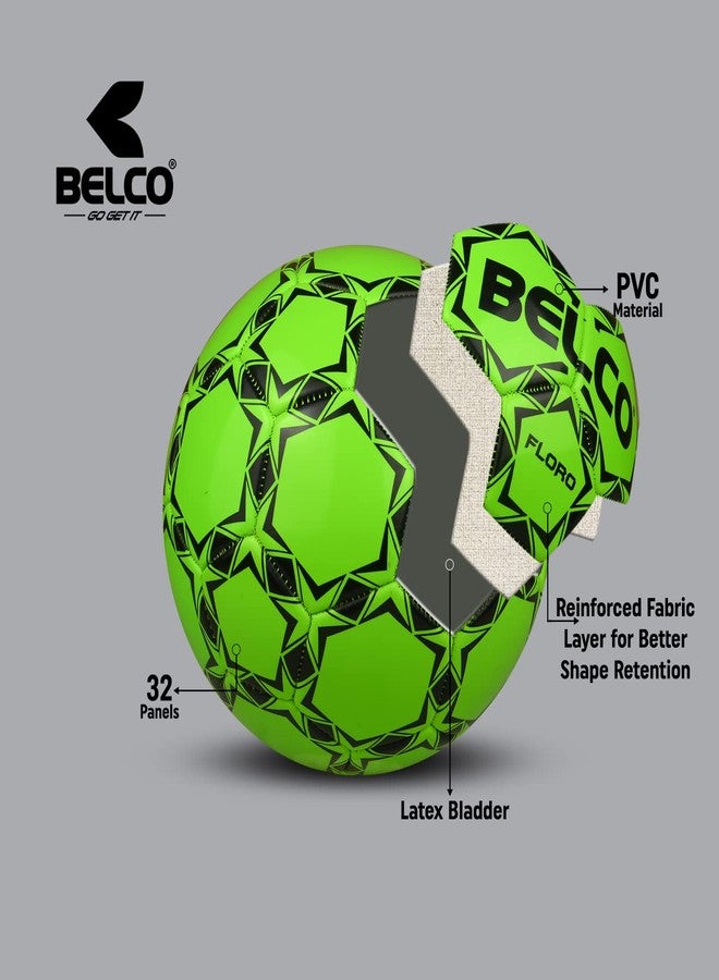 BELCO Florocent Green PVC Football Size 5, Soccer Ball for Match & Training - Image 4