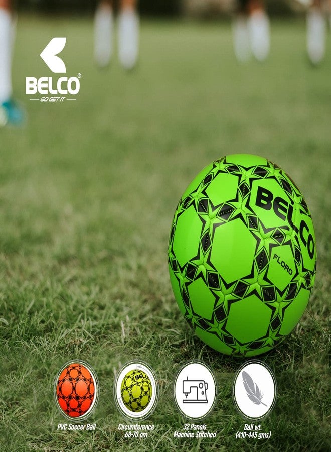 BELCO Florocent Green PVC Football Size 5, Soccer Ball for Match & Training - Image 5
