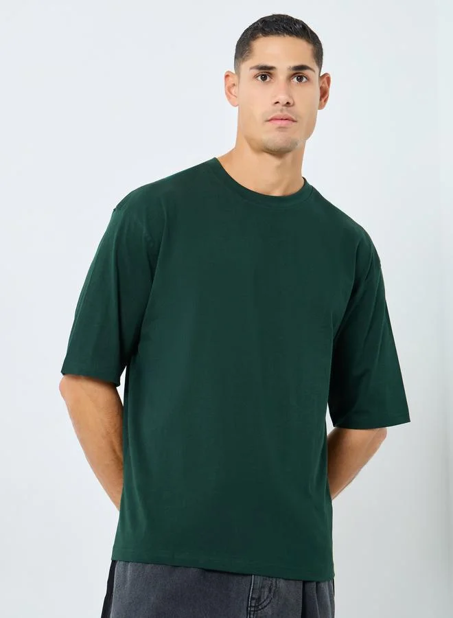 Styli Styli Men Oversized Mock Neck T-Shirt