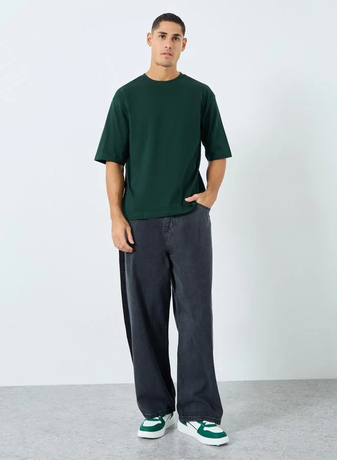 Styli Styli Men Oversized Mock Neck T-Shirt