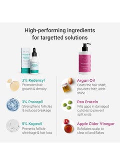 ARATA Grow Strong Combo | Intensive Hair Growth Serum & Super Shampoo | Boost Hair Growth | Reduce Hair Loss | Smooth & Shiny Hair | 3% Redensyl, Biotin, Protein, Vitamins | 330 Ml  - Image 3