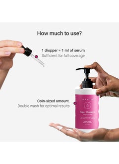 ARATA Grow Strong Combo | Intensive Hair Growth Serum & Super Shampoo | Boost Hair Growth | Reduce Hair Loss | Smooth & Shiny Hair | 3% Redensyl, Biotin, Protein, Vitamins | 330 Ml  - Image 5