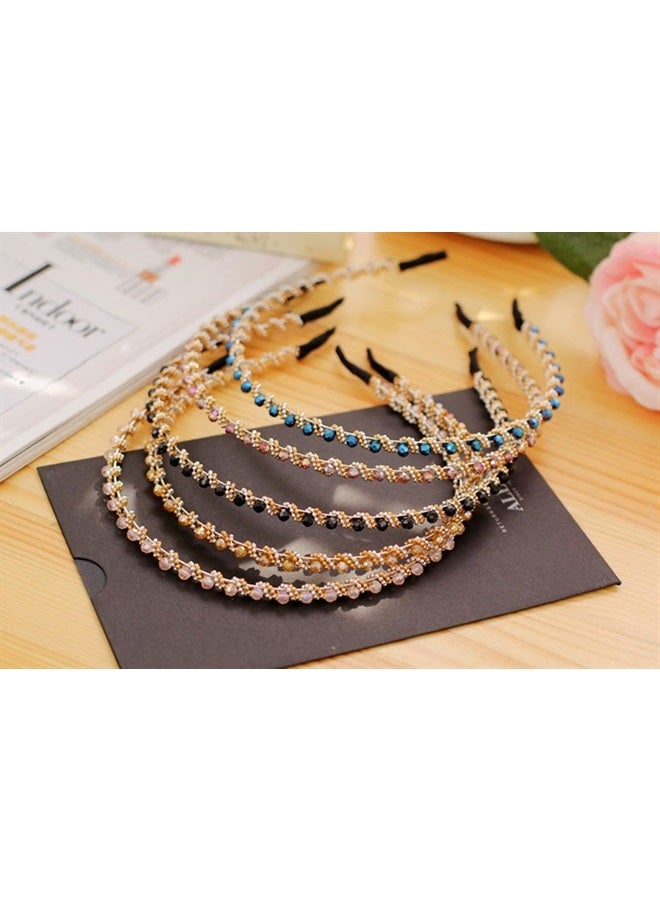 Ruihfas Fashion 5Pcs Bling Rhinestone Hair Hoop Band Crystal Beaded Headband for Women - Image 5