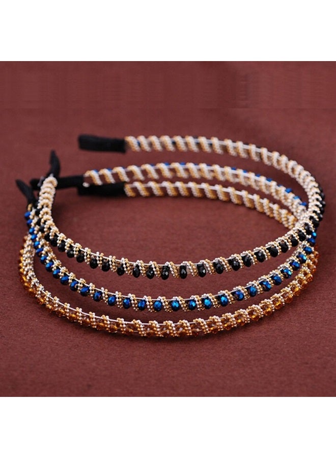 Ruihfas Fashion 5Pcs Bling Rhinestone Hair Hoop Band Crystal Beaded Headband for Women - Image 3