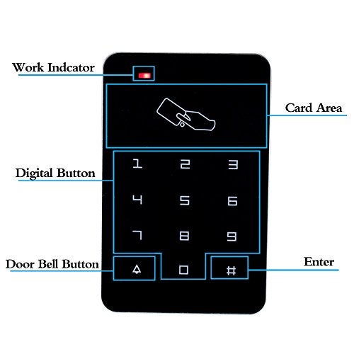 LIBO Smart Home LIBO Full Set Kit of RFID Access Control Keypad 125KHz with DC12V Electric Lock Electronic Bolt Lock, 3A Power Supply, Exit Button, 10pcs ID Key Cards - Image 2