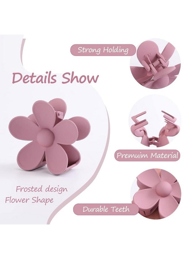 QUILBOOL Flower Hair Clips 8PCS Hair Claw Clips For Women Double Row Thick Hair Matte Large Claw Clips Hair Jaw Clips Cute Big Dasiy Hair Clips Non Slip, Hair Accessories For Women Girls - Multi. - Image 4