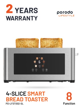 4-Slice Bread Digital Pop-Up Toaster Smart memory / Touch Panel / Reheat Mode / Deep Toast Mode / Light Toast Mode / Defrost Heat Levels / Stainless Steel / Slide Out Crumb Tray-Silver - pzsku/Z3AF54B179B934C61C891Z/45/_/1726842066/24b6e21c-9b72-4a56-99c7-9f571a430e22