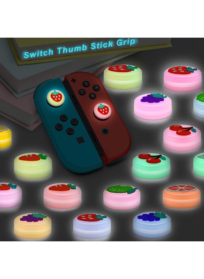 Nintendo Switch Rocker Button Cap Jelly Luminous Cap Switch Handle 3D Protective Cap-Product Color:Ice Sugar Orange (Orange)