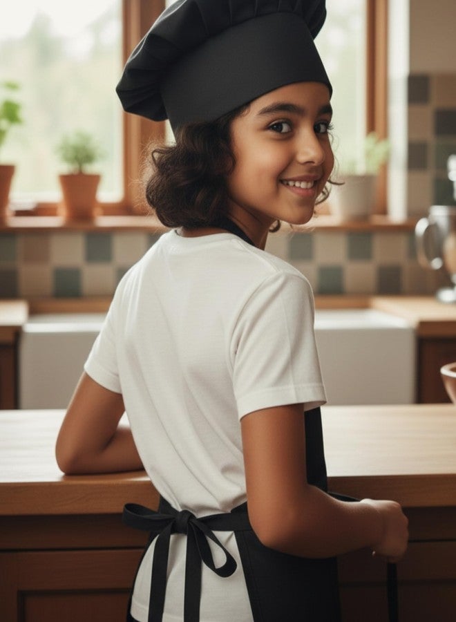 RUSTIQUE LINENS Kids Waterproof Apron with Free Chef Hat - 100% Polyester & AQUAVENTISM™ Breathable Membrane | Water-Resistant, Easy Clean | Ages 7-12| Ideal for Arts, Crafts & Cooking - Image 2