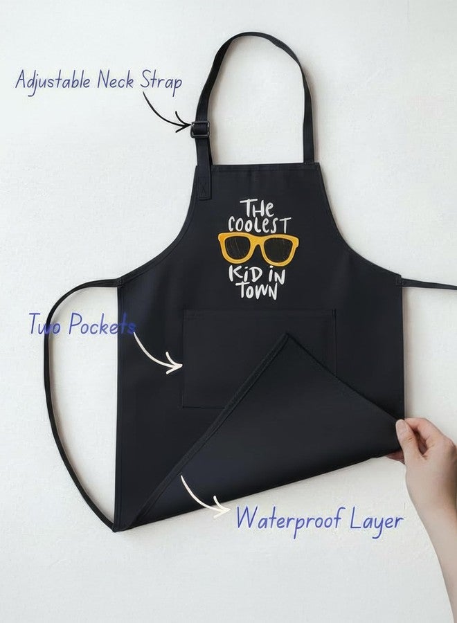 RUSTIQUE LINENS Kids Waterproof Apron with Free Chef Hat - 100% Polyester & AQUAVENTISM™ Breathable Membrane | Water-Resistant, Easy Clean | Ages 7-12| Ideal for Arts, Crafts & Cooking - Image 3
