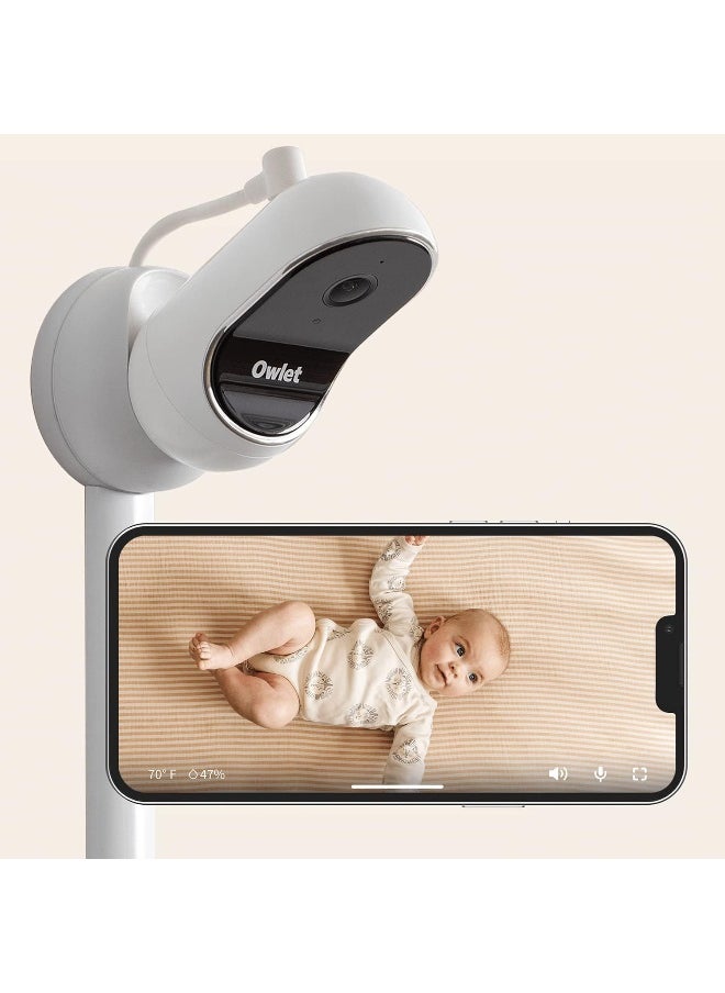 Owlet - Owlet Cam Smart Baby Monitor - HD Video Monitor with Camera, Wide Angle Lens, Audio and Background Sound, Encrypted WiFi, Motion and Sound Notifications, Humidity, Room Temp, Night Vision, 2-Way Talk - Image 1