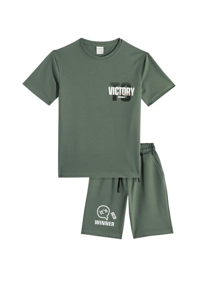 CAVIO Boys Victory Graphic T-Shirt and Shorts Set - Image 1