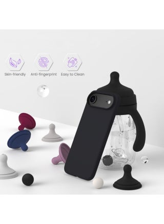 جراب متوافق مع iPhone Air، جراب واقٍ كامل الجسم من المطاط السيليكوني السائل الناعم عالي الجودة من سلسلة Silky and Soft Touch لهاتف iPhone Air (أسود) - view 2
