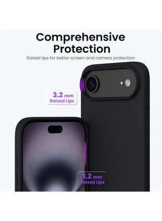 جراب متوافق مع iPhone Air، جراب واقٍ كامل الجسم من المطاط السيليكوني السائل الناعم عالي الجودة من سلسلة Silky and Soft Touch لهاتف iPhone Air (أسود) - view 3