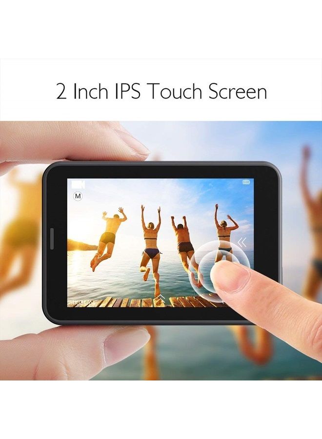 Akaso كاميرا أكشن V50 برو بدقة 4K30fps و20MP مع واي فاي وشاشة تعمل باللمس مقاومة للماء حتى 100 قدم وكاميرا ويب تدعم الميكروفون الخارجي والتحكم عن بُعد مع مجموعة ملحقات الخوذة - Image 2