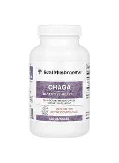 Real Mushrooms Real Mushrooms, Chaga, Mushroom Extract Powder, 120 Capsules  - Image 1