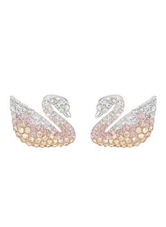 Chomel Rhodium Plated Iconic Swan Pierced Earrings for Women 5215037  - Image 1