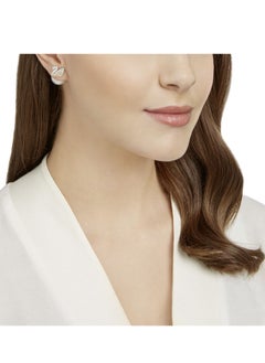 Chomel Rhodium Plated Iconic Swan Pierced Earrings for Women 5215037  - Image 2