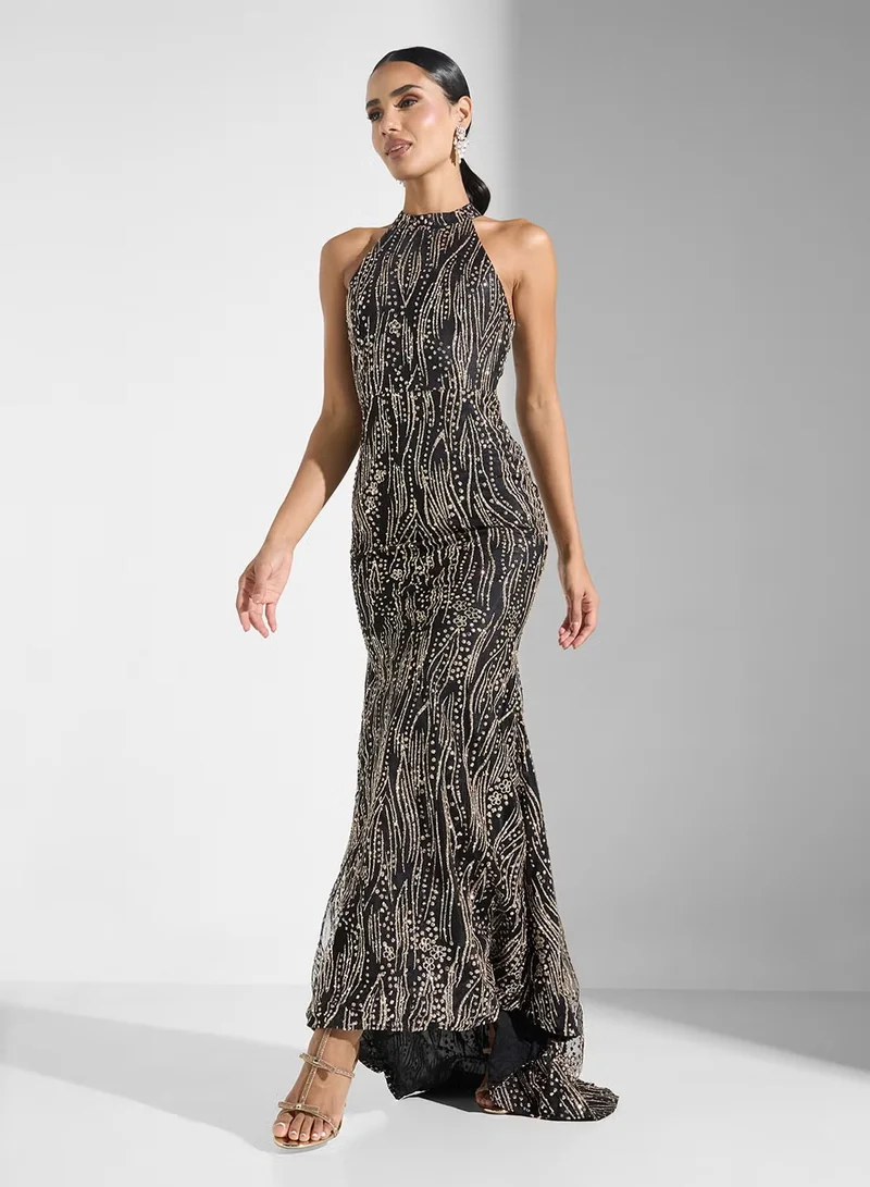 Ella Limited Edition  Halter Neck Gown Dress for Women | Best Price UAE