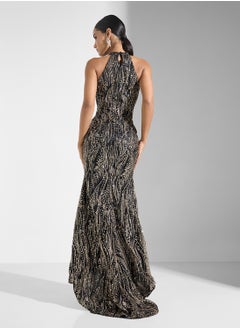 Ella Limited Edition Halter Neck Shimmer Dress  - Image 2
