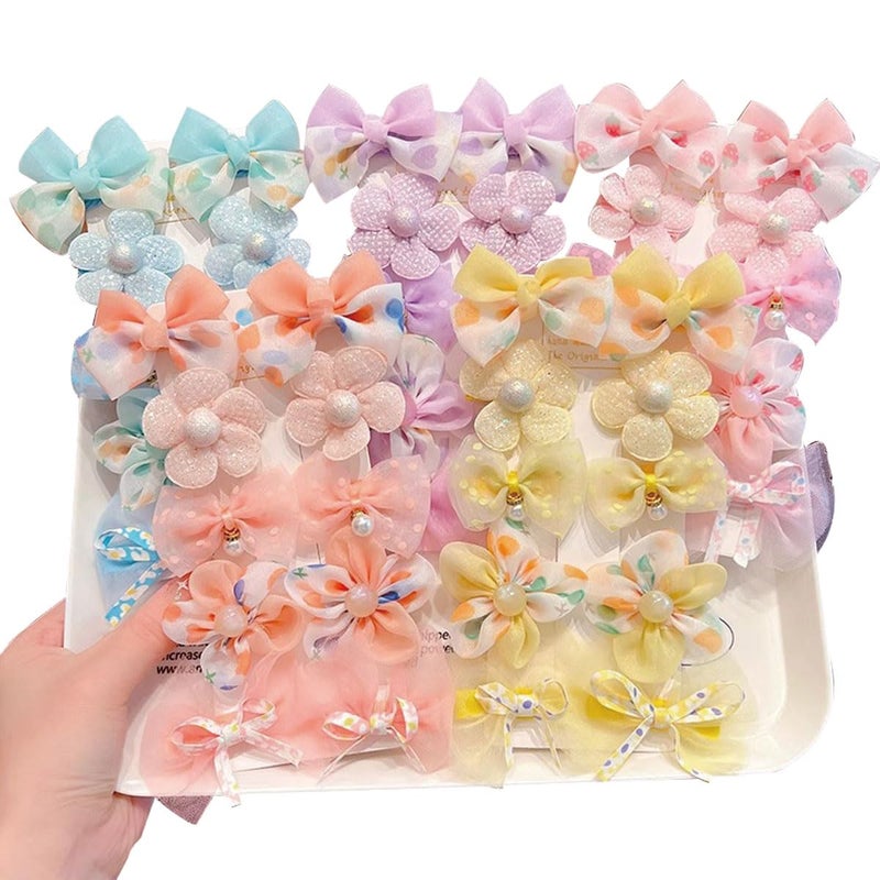 Ewandastore 50 Pcs Baby Girls Hair ClipsChildrens Bow Hair ClipsBaby Flower ClipGirls Hairpins Barrettes Hair Accessories - Image 1