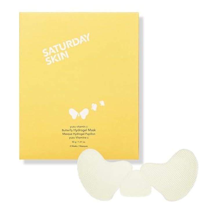 Saturday Skin Yuzu Vitamin C Hydrogel Mask, Cool Soothing Texture, Deep Hydration,Daily & Overnight Mask Suitable for All Skin Types, Korean Skincare, 4EA - Image 1