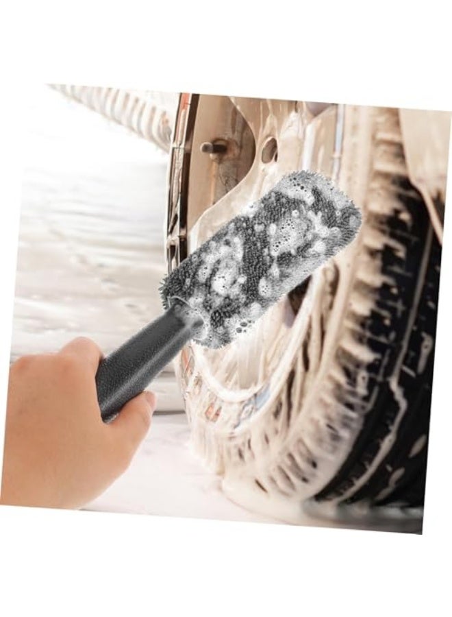 Generic 2 Pcs Tire Brush Cleaning Brush, Rim Cleaner Auto Bristle Car Detailing Brushes, Scrub for Tires Wash Wheel Exterior Motorcycle Rims Braided Cloth  - Image 5