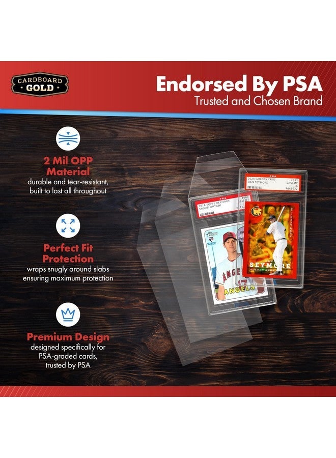 Cardboard Gold PSA Graded Card Sleeves - 50 Count Clear Display Without PSA Logo, Resealable Slabs Sleeve - Precise Fit Slab Protector for Grading Baseball Football Gaming Trading Sports Cards - Image 3