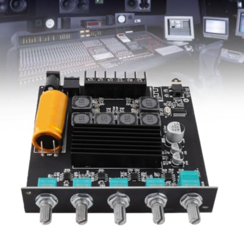 High Power Amplifier Board for 2.1 Channel Audio Systems, Aluminum Alloy Housing, Black, Bluetooth 5.0 with Digital Signal Processing - Image 2