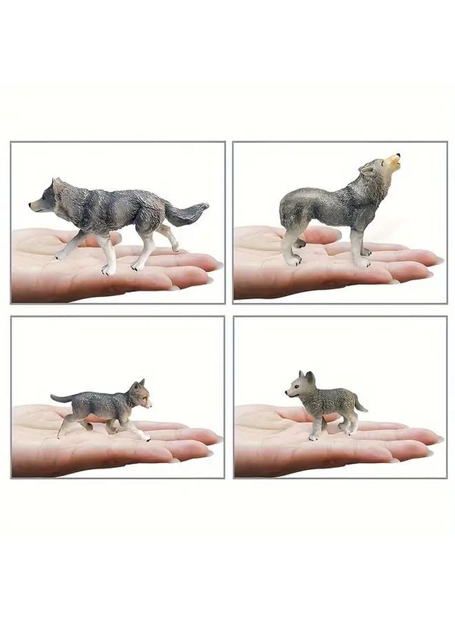 5 قطع نماذج ذئاب لعبة حيوانية بدلة ذئب صلبة محاكاة - Image 5