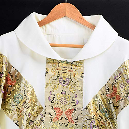 BLESSUME Priest Celebrant Chasuble Catholic Church Father Mass Vestments Robe (Ivory White) - Image 5
