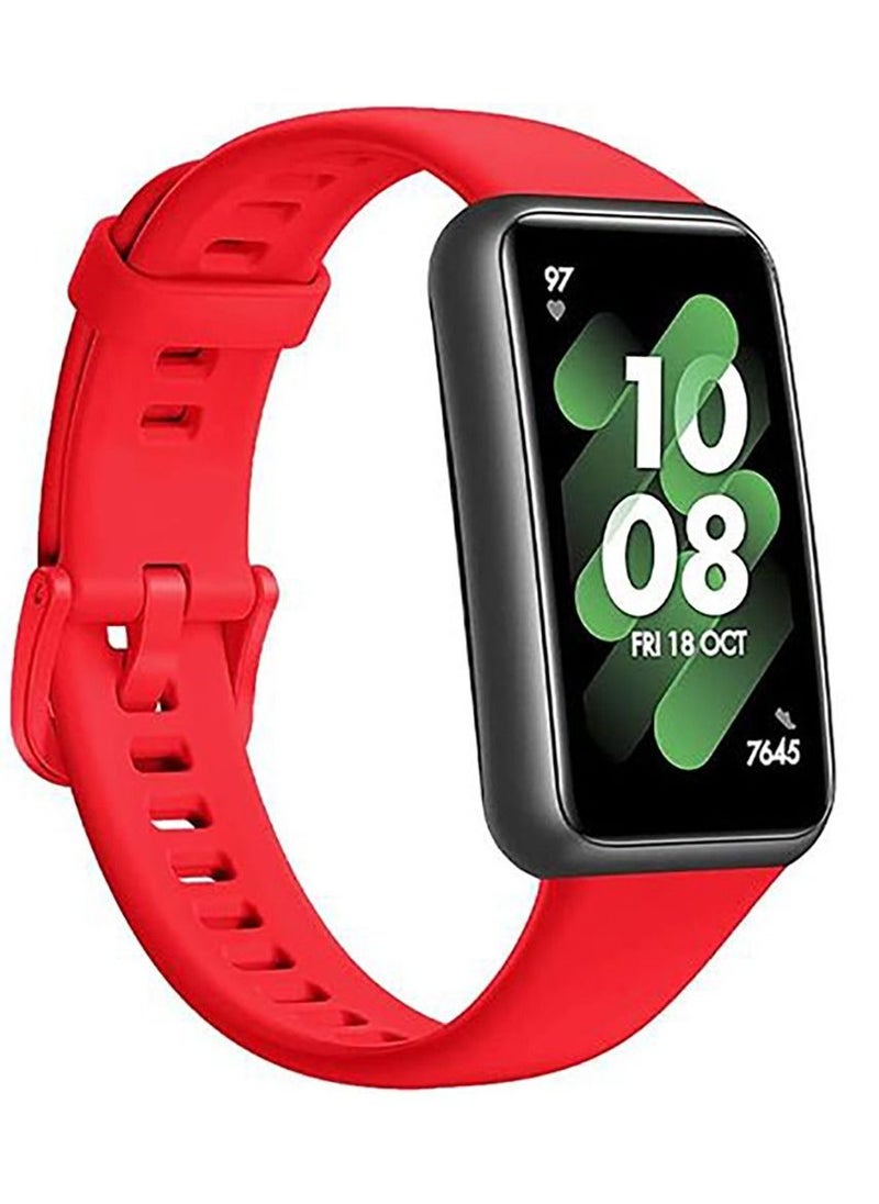 Generic Huawei Band 7 Sport Soft Silcon Replacement Strap - Red  - Image 2