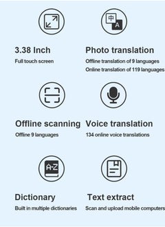 ELTRAZONE Translator Pen Scanner Pen 134 Language Translator Device 3.38 Inch Full Touch IPS Screen OCR Text To Speech Image Scanner To Text Wifi Wireless Reading Pen With Camera And Speaker For Dyslexia 9 Language Offline Translator With 8GB Internal Storage  Translation Pen White  - Image 2