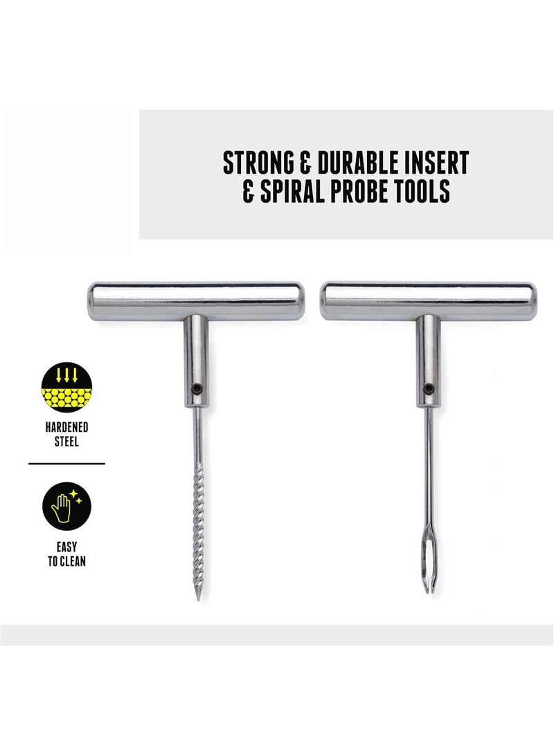 Tire Repair Kit 11pcs Heavy Duty Tire Plug Set, Quick Fix Puncture Plug Flat Patch Universal Emergency Car Tyre Puncture Repair Fix Tire Valve Tools for Car Motorcycle Truck Tractor Trailer ATV RV SUV - Image 2