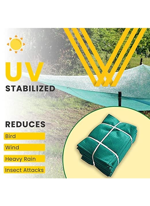 Essoti Essoti Multi Purpose Shade netAgro netGreen net75 Sun Block net with niwar Stitched High Density 125 GSM 10 X12 FT  - Image 3