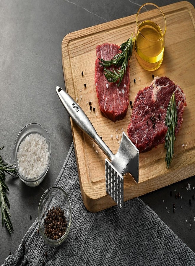 Gerior Solid Stainless Steel Meat Mallet Tenderizer Tool - Chicken Pounder Flattener, Hammer for Kitchen, Food, Cooking - Dishwasher Safe Meat Smasher - Image 3