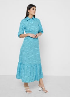 ELLA Shirt Dress With Ruched Waist  - Image 1